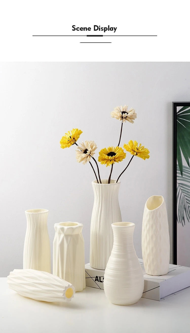 Nordic Plastic Vase Simple Small Fresh Flower Pot Storage Bottle For Flowers Living Room Modern Home Decorations Ornaments