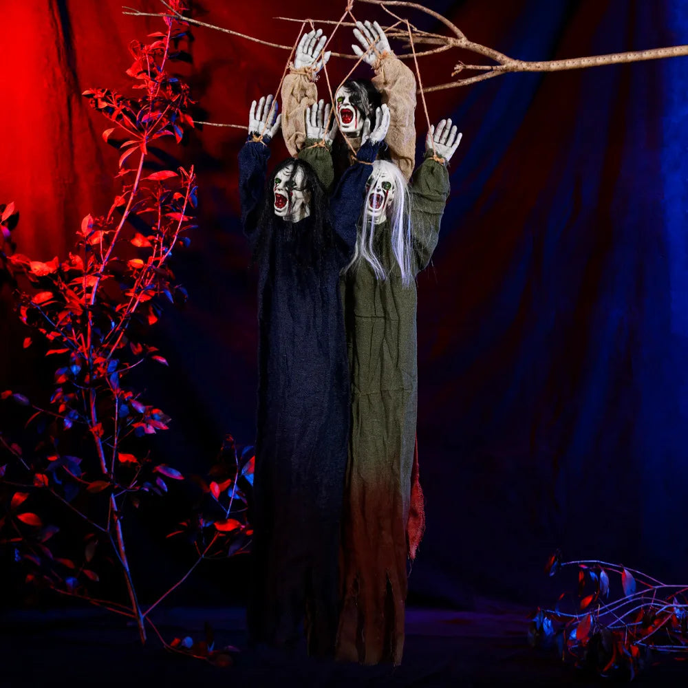 Halloween New Decorations-Hanging  Long-Haired  Scary Props for Parties Haunted Houses Escape Rooms Perfect for Atmosphere Setup