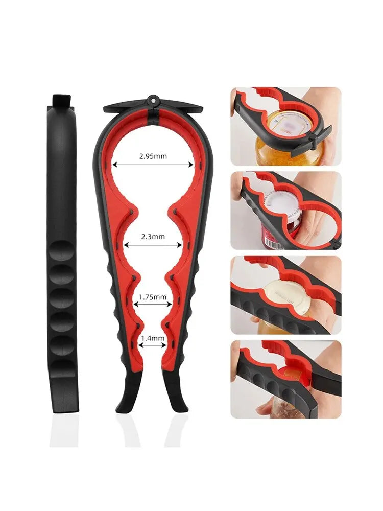 Can Opener Multi Functional Four In One Beverage Bottle Opener Cap Twister Four Position Can Opener Anti Slip Cap Twister