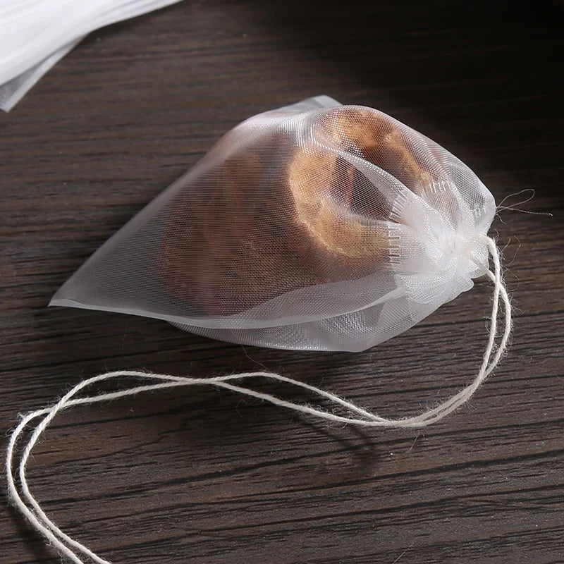 JJYY 100 Pcs Disposable Tea Bags Filter Bags for Tea Infuser with String Heal Seal, Food Grade Non-woven Fabric Spice Filters - Cozy Home
