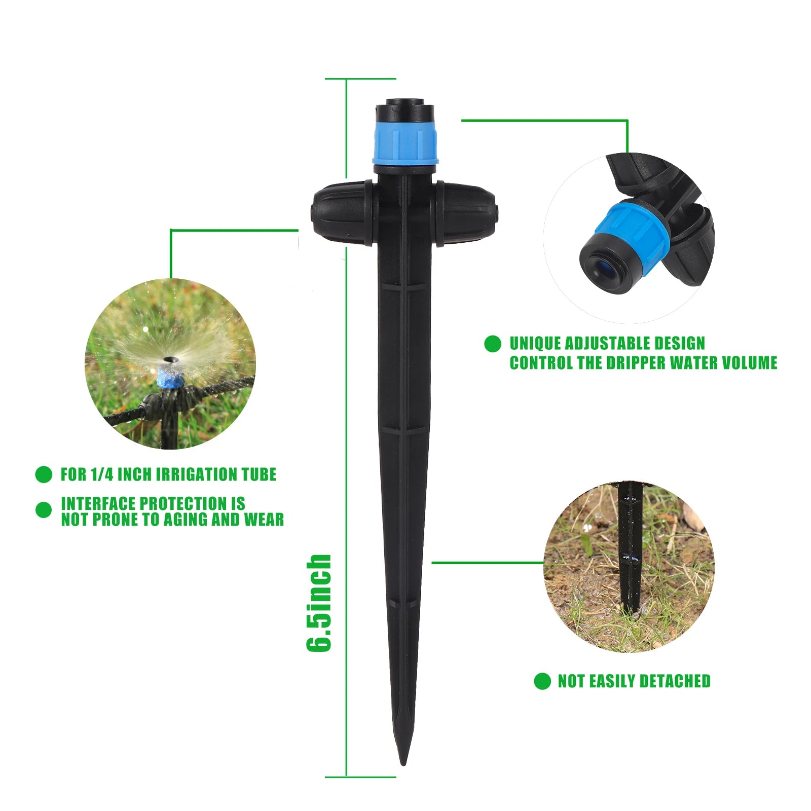 10/30Pcs Spiked Dripper Sprinkler 8 Hole Drop Emitter All Round Scattering Sprinkler Garden Flower Watering Irrigation Supplies