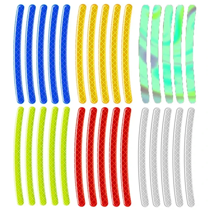 Car Wheel Hub Reflective Stripes Sticker Driving Safety Tire Decor Warning Sticker Warning Reflective Tape Car Accessories