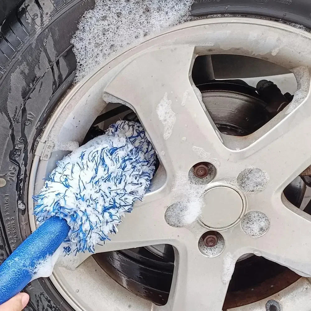 Car Wash Super Plush Microfiber Tire Rim Wheel Hub Cleaning Brush Car Beauty Car Wash Brush Maintenance Tools Cleaning Supplies