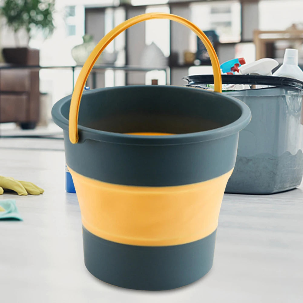 5/10/17L Portable Folding Bucket Multifunctional Thickened Silicone Bucket for Car Washing and Fishing Camping Folding Bucket