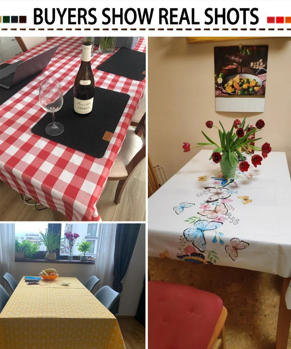 Red Pattern Tablecloth Restaurant Kitchen Tablecloth Living Room Home Decoration Rectangular Party Decoration