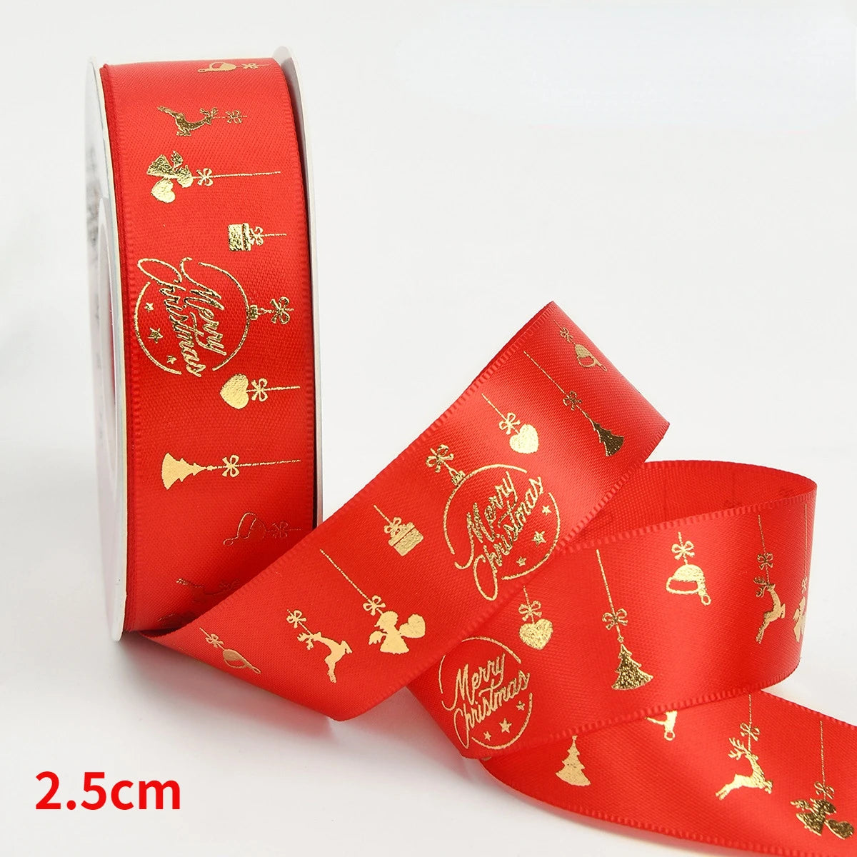 5yards Christmas Ribbon Printed Christmas Polyester Ribbon For Handmade Design Christma Decoration DIY Cake Bouquet Gift Packing