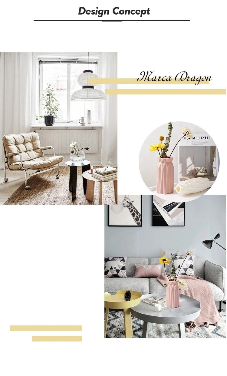 Nordic Plastic Vase Simple Small Fresh Flower Pot Storage Bottle For Flowers Living Room Modern Home Decorations Ornaments