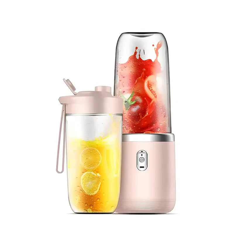 Electric Juicer 6 Blades USB Smoothie Blender Portable Wireless Mini Charging Fruit Squeezer Ice Crush Cup Kitchen Tool