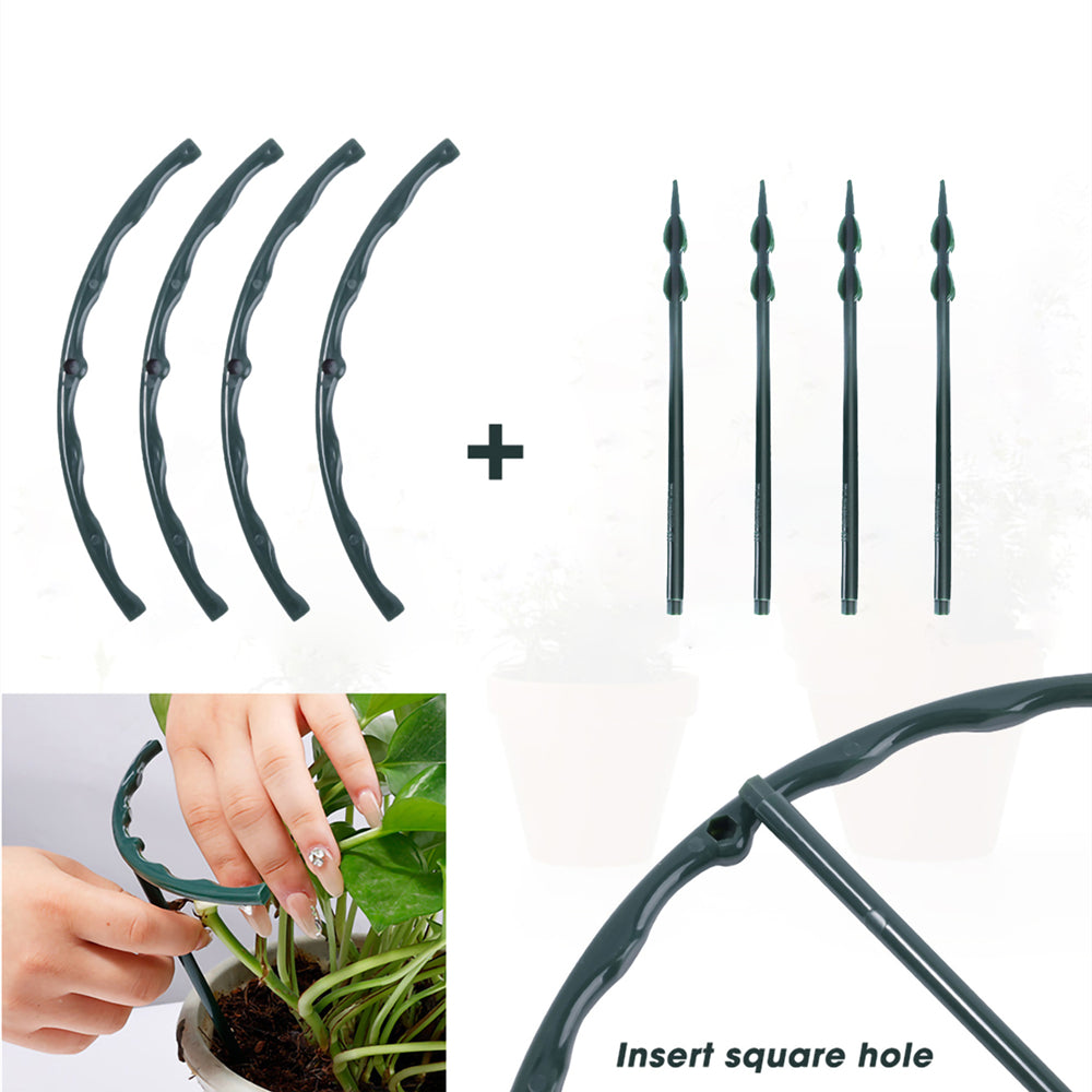 2/4/8PCS Plastic Plant Support Pile Frame Greenhouse Arrangement Semicircle Fixed Rod Indoor Flower Plant Vine Climbing Bracket