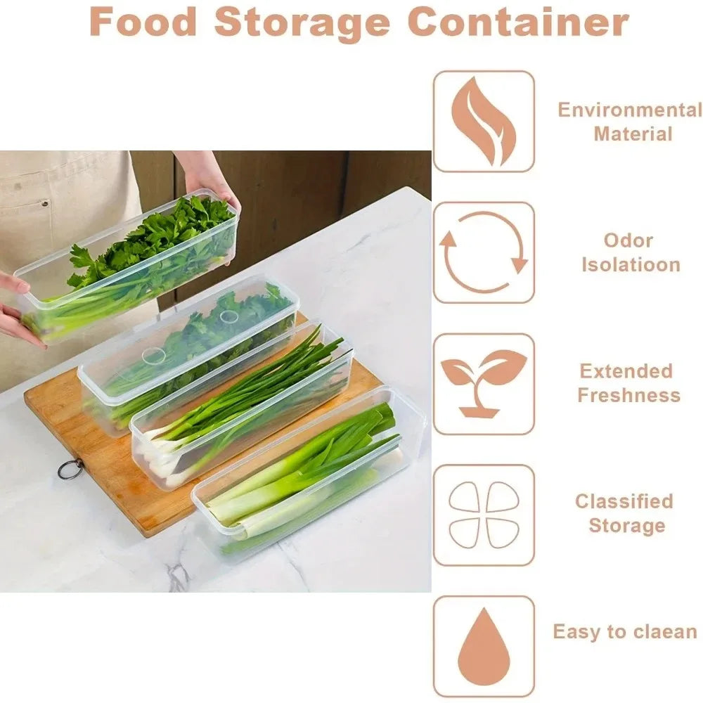 BestFood Storage Containers Plastic Food Containers with Removable Lids Stackable Portable Trays for Fruits, Vegetables and Meat