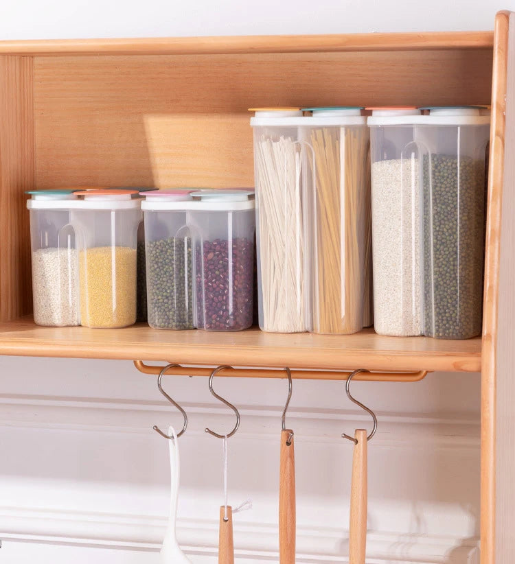 Kitchen Cereals Storage Box Plastic 4 grids Cereals Sealed Jar Food Container Moisture-proof Grain Tank Spaghetti Keep Fresh Box