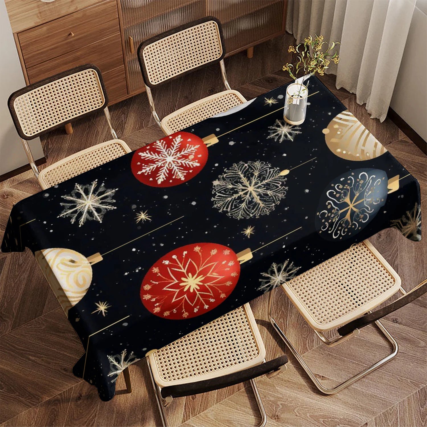 Red Pattern Tablecloth Restaurant Kitchen Tablecloth Living Room Home Decoration Rectangular Party Decoration