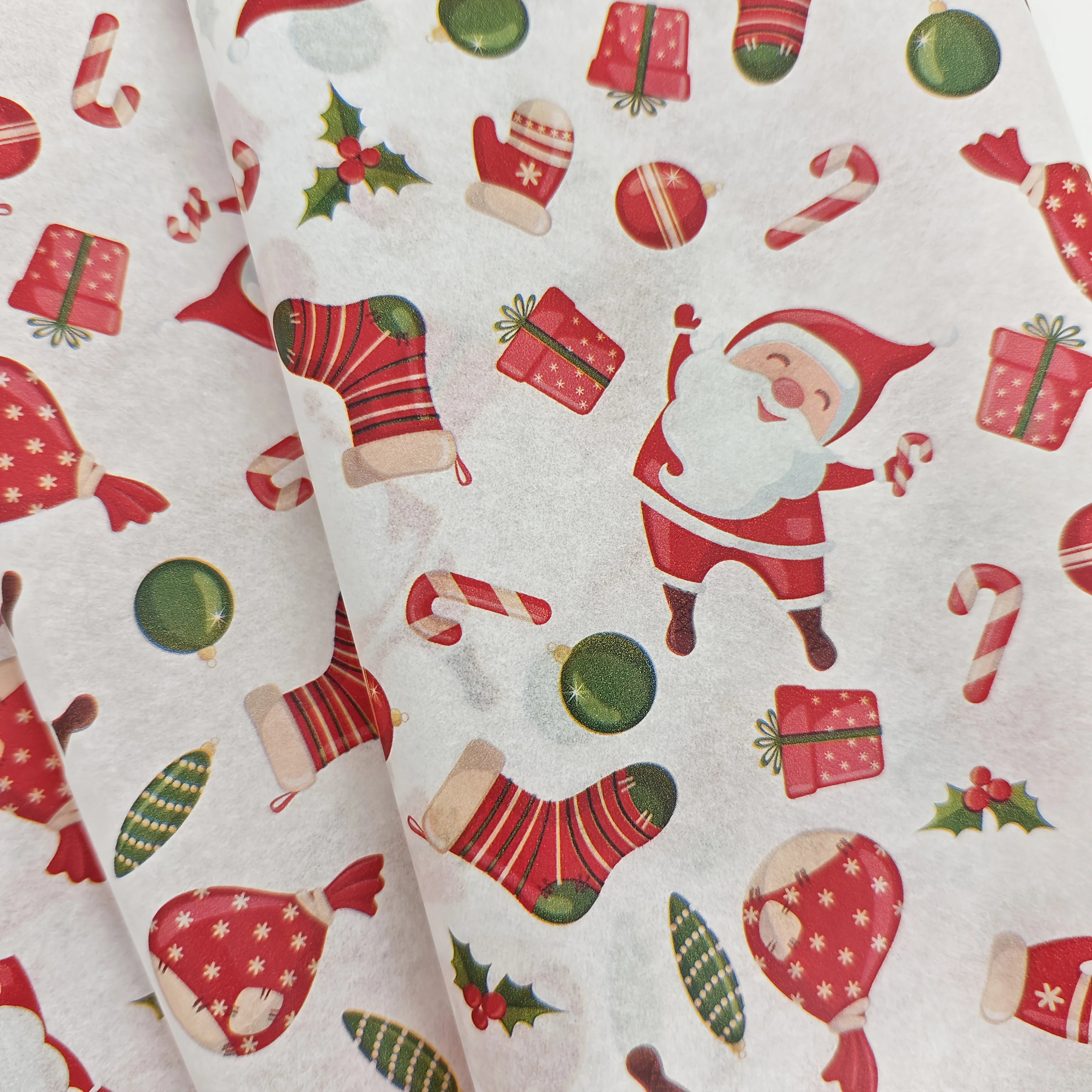 10/20 Sheets, Santa and Christmas Gift Patterned Tissue Paper, Santa, Christmas Gifts, Christmas Stockings, Colored Lights, Christmas Leaves - 19.69inch * 13.78inch , Handmade Wrapping Paper, Fade-Resistant Item Protection, G