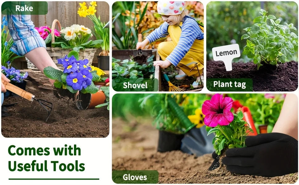 Garden Bed, 128 Gallon 8 Grids Plant Grow Bags, 3x6FT Breathable Planter Raised Beds For Growing Vegetables Potatoes Flowers