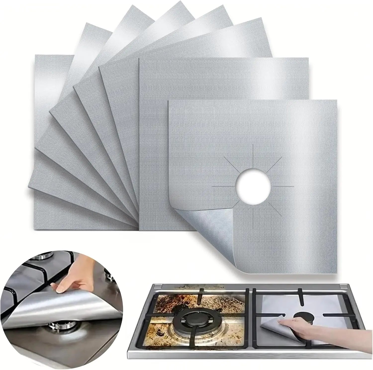 Gas Stove Burner Covers Square Heat-resistant Oil-proof Reusable Stove Protector Pads Non-Stick Stovetop Liner Kitchen Tools
