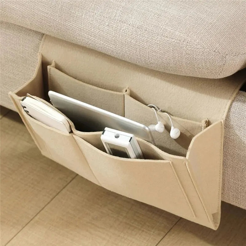 Bed Bag Felt Bedside Storage Organizer Sofa TV Remote Control Hanging Couch Storage Organizer Bed Holder Pockets