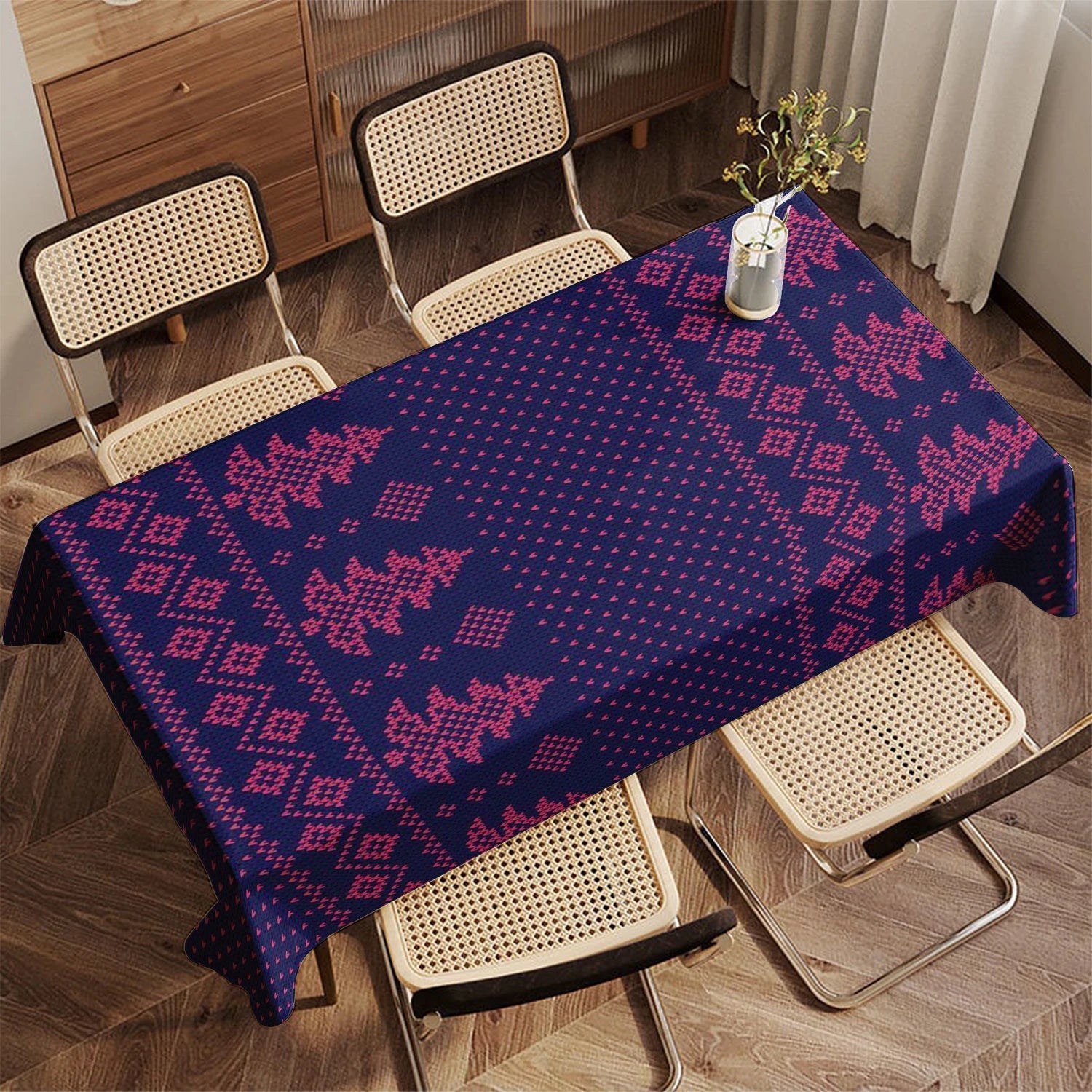 Red Pattern Tablecloth Restaurant Kitchen Tablecloth Living Room Home Decoration Rectangular Party Decoration
