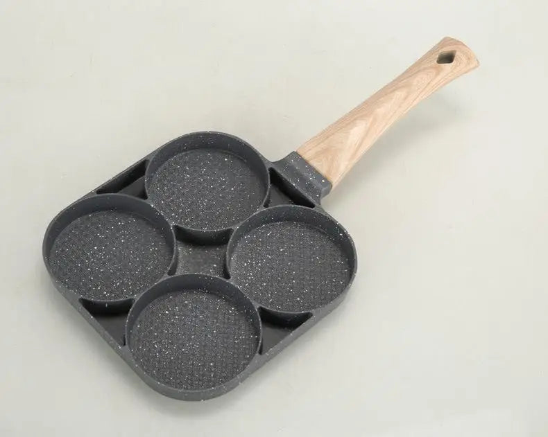 4 Hole Thickened Nonstick Egg Omelette Grilled Steak Cooking Pan Hamburger Bread Breakfast Maker Induction Cookware Omelet Pan