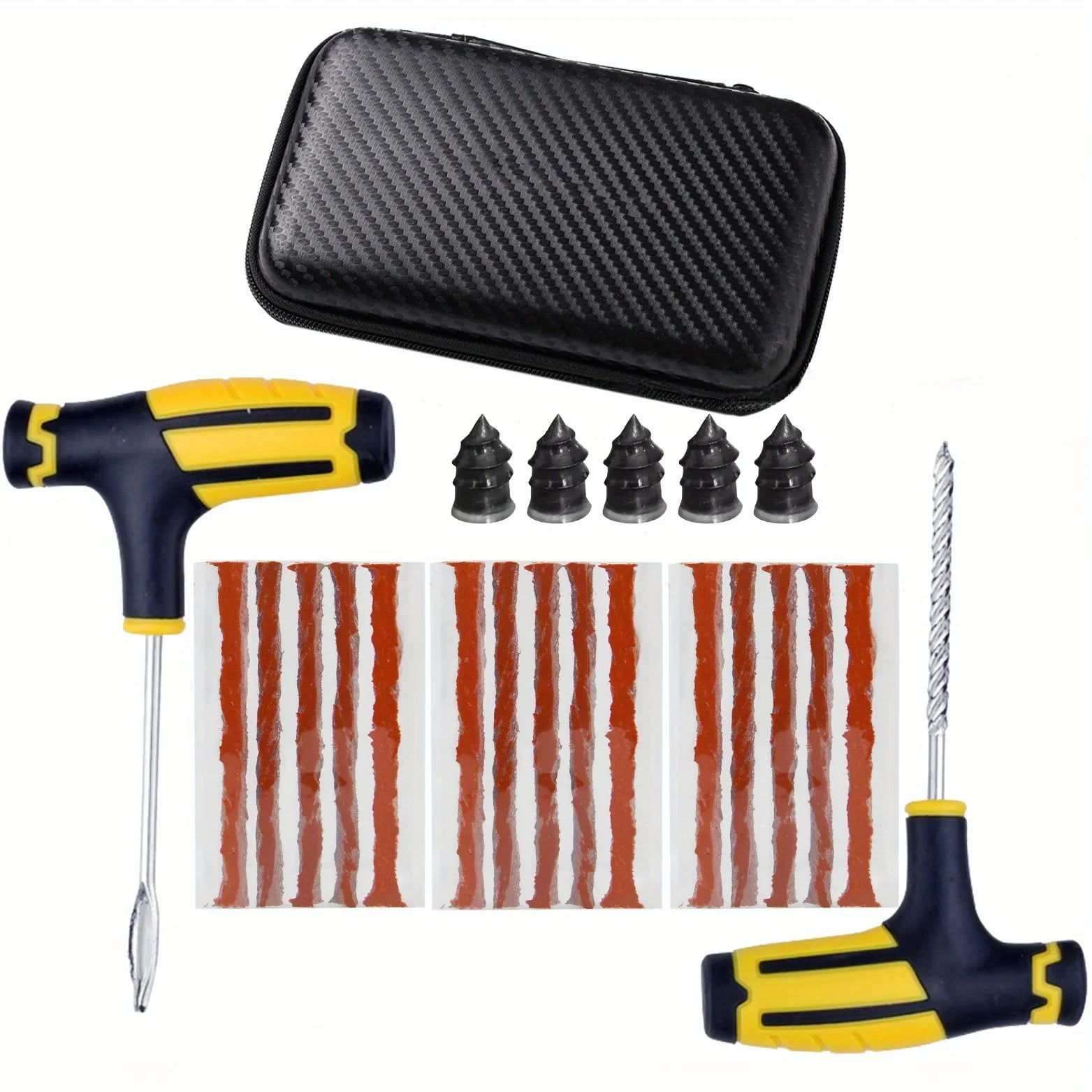 23pcs/42pcs Car Tire Repair Kit, Puncture Plug Tools Tyre Puncture Emergency For Tire Strips Stirring Glue Repair Tool Kit