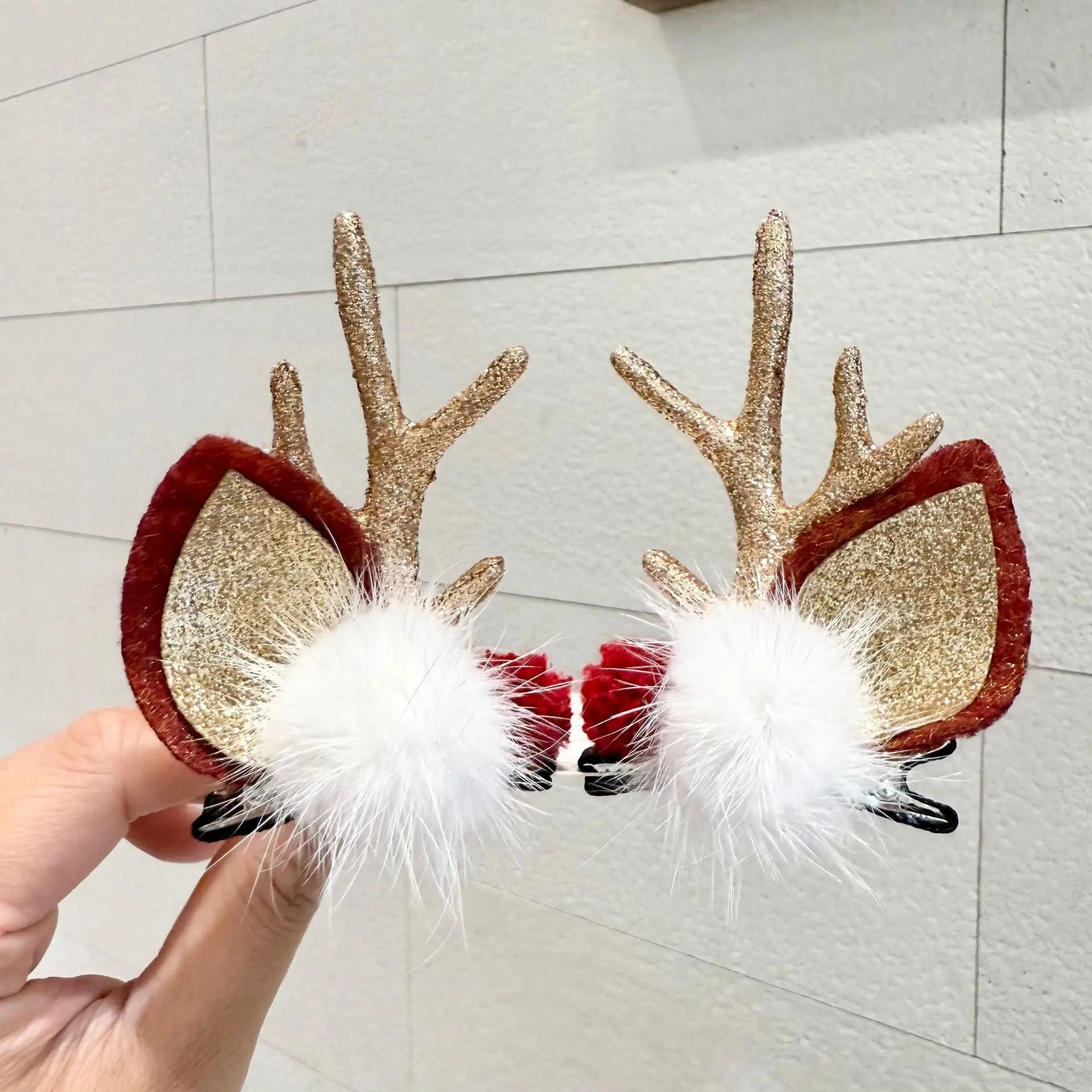 2pcs/Set Kawaii Christmas Elk Ear Hair Clip Women Girl Santa Snowman Hairpin Xmas Party Barrettes For Kids Cosplay Headwear