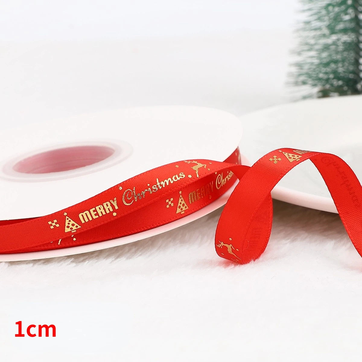 5yards Christmas Ribbon Printed Christmas Polyester Ribbon For Handmade Design Christma Decoration DIY Cake Bouquet Gift Packing