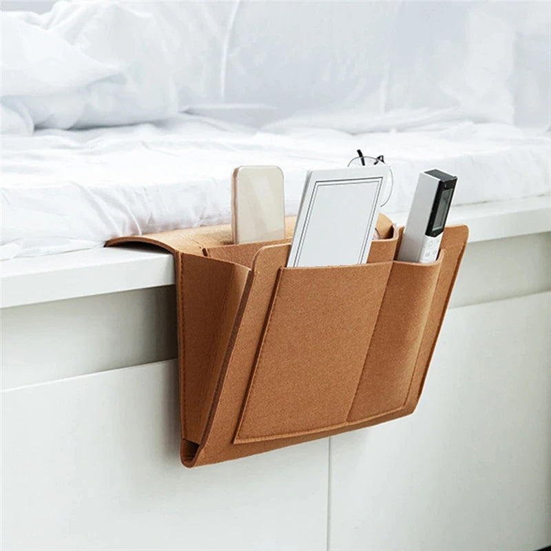 Bed Bag Felt Bedside Storage Organizer Sofa TV Remote Control Hanging Couch Storage Organizer Bed Holder Pockets