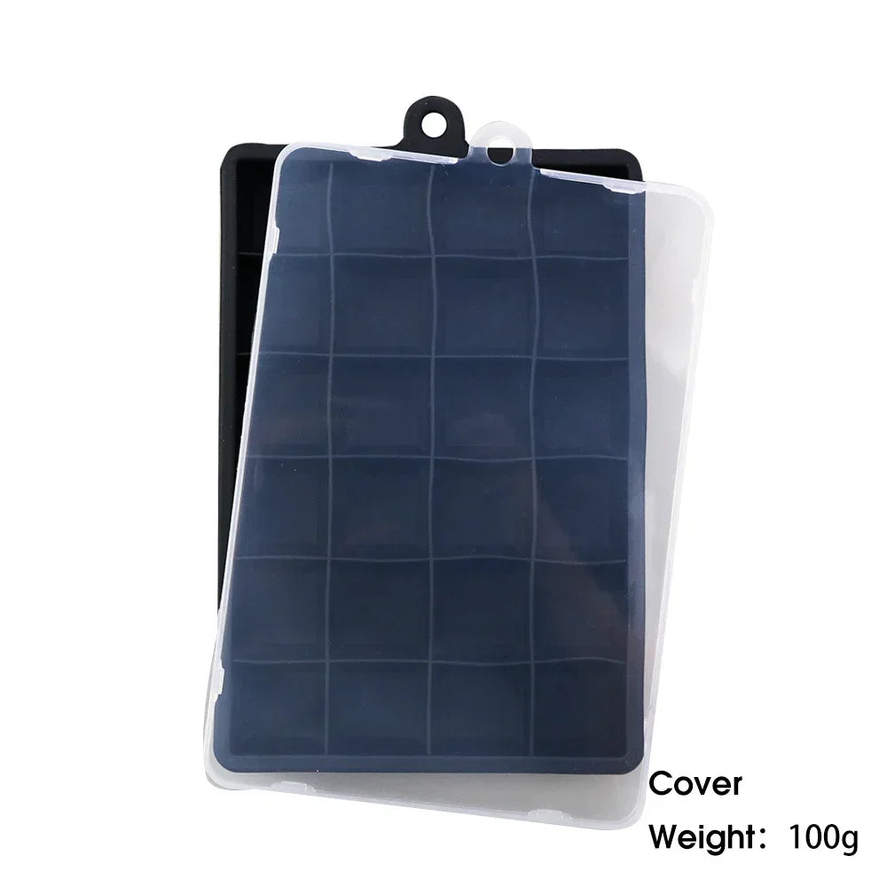 24 Hole Silicone Ice Cube Tray with Lid Non Toxic Big Square Ice Maker for Cocktails Party Drinks Puree Cheese Jelly Mold