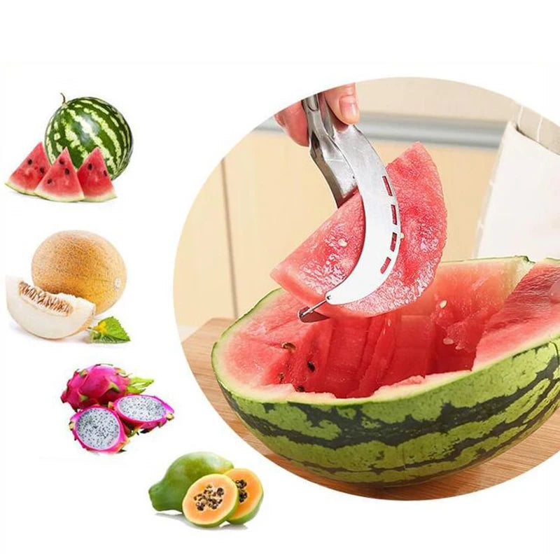 Watermelon Artifact Slicing Knife 304 Stainless Steel Knife Corer Fruit And Vegetable Tools Watermelon Clip kitchen Accessories