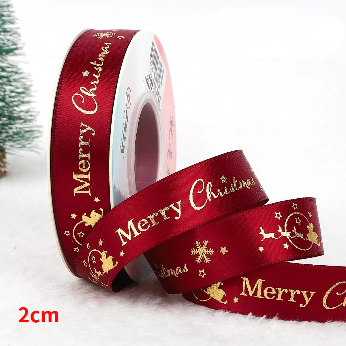 5yards Christmas Ribbon Printed Christmas Polyester Ribbon For Handmade Design Christma Decoration DIY Cake Bouquet Gift Packing