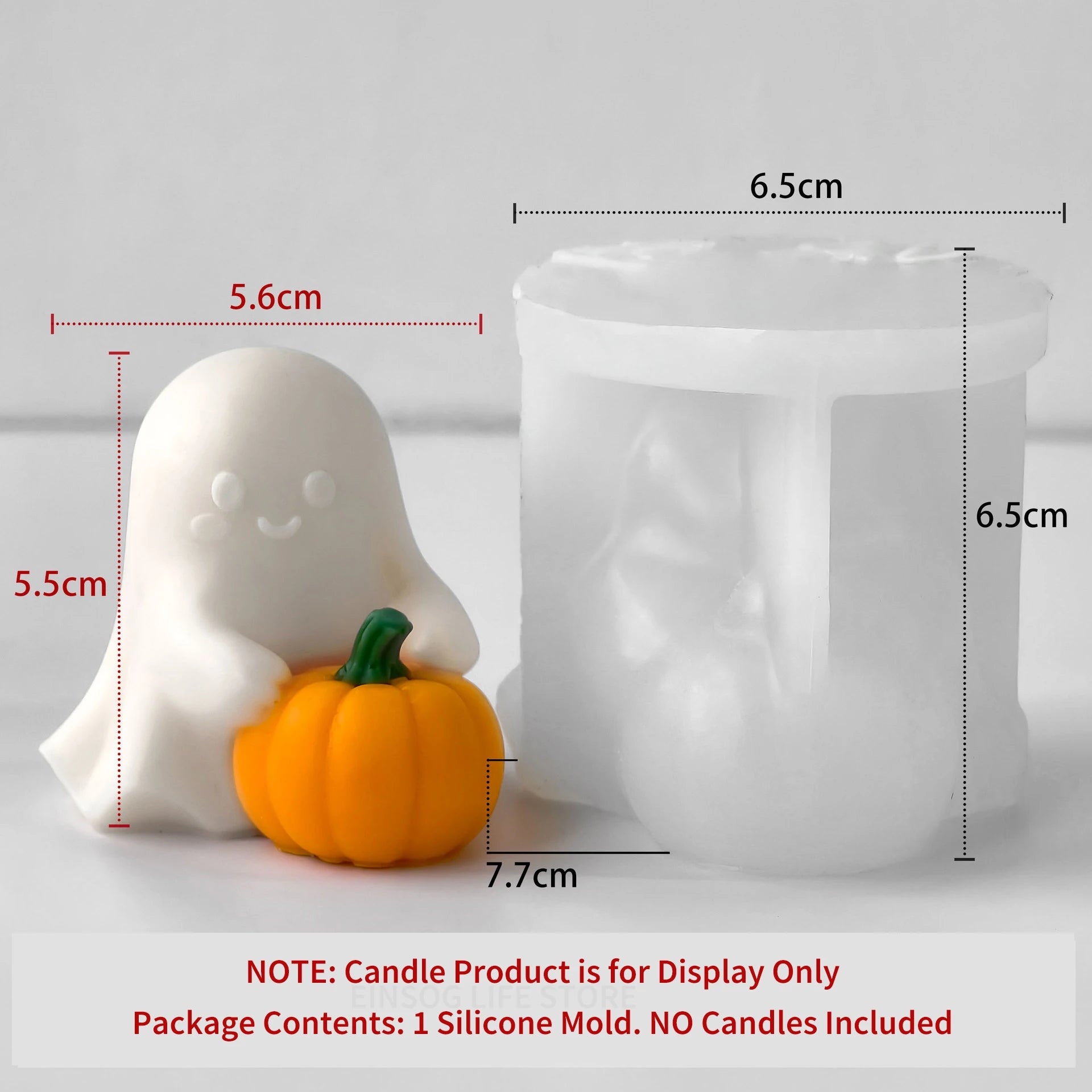 Silicone Mold for Candles Pumpkin and Ghost Shape Room Aromatherapy Plaster DIY Pumpkin Candlestick Candle Molds Halloween Decor