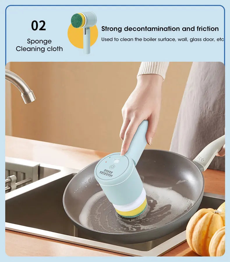 Electric Spin Scrubber, Bathroom Cordless Cleaning Brush Power Scrubber with 5 Replaceable Brush Heads, Electric Cleaning Brush
