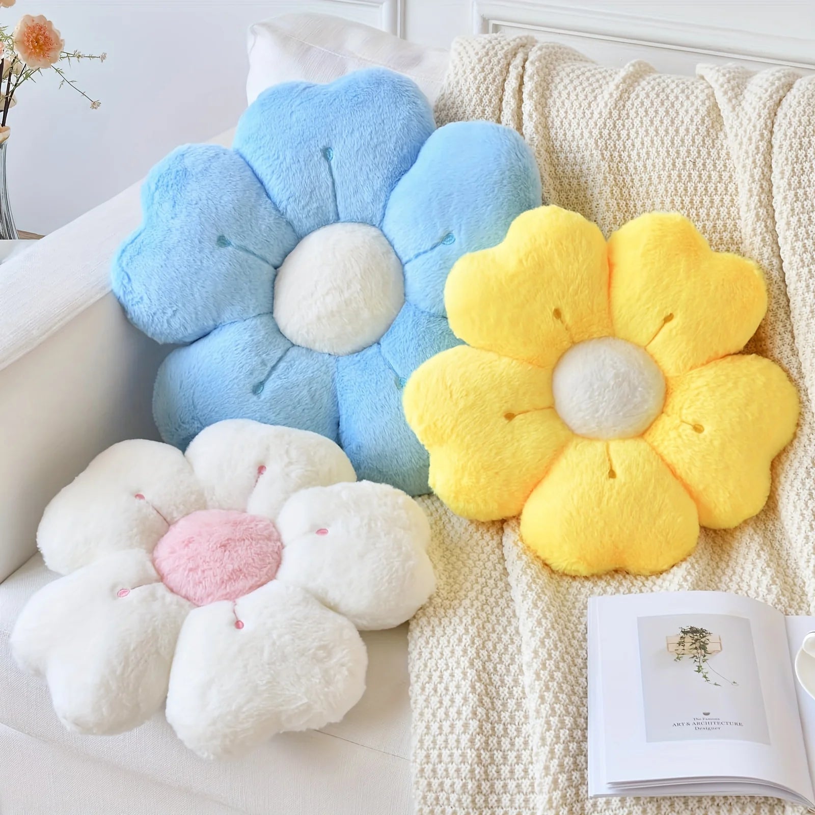 Sunflower Pillow, Daisy Seat Cushion, Flower Mat, Office Mat, Plush Toy Mat, Christmas Gift, Halloween, Thanksgiving Gift