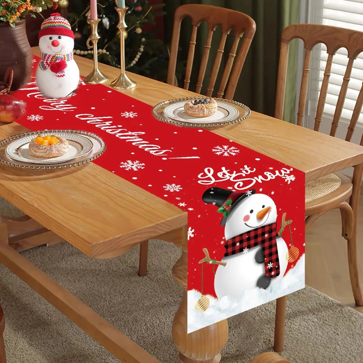 Christmas Table Runner Merry Christmas Decoration for Home Table 2024 Xmas Ornament Navidad Notal Noel Happy New Year Gifts 2025