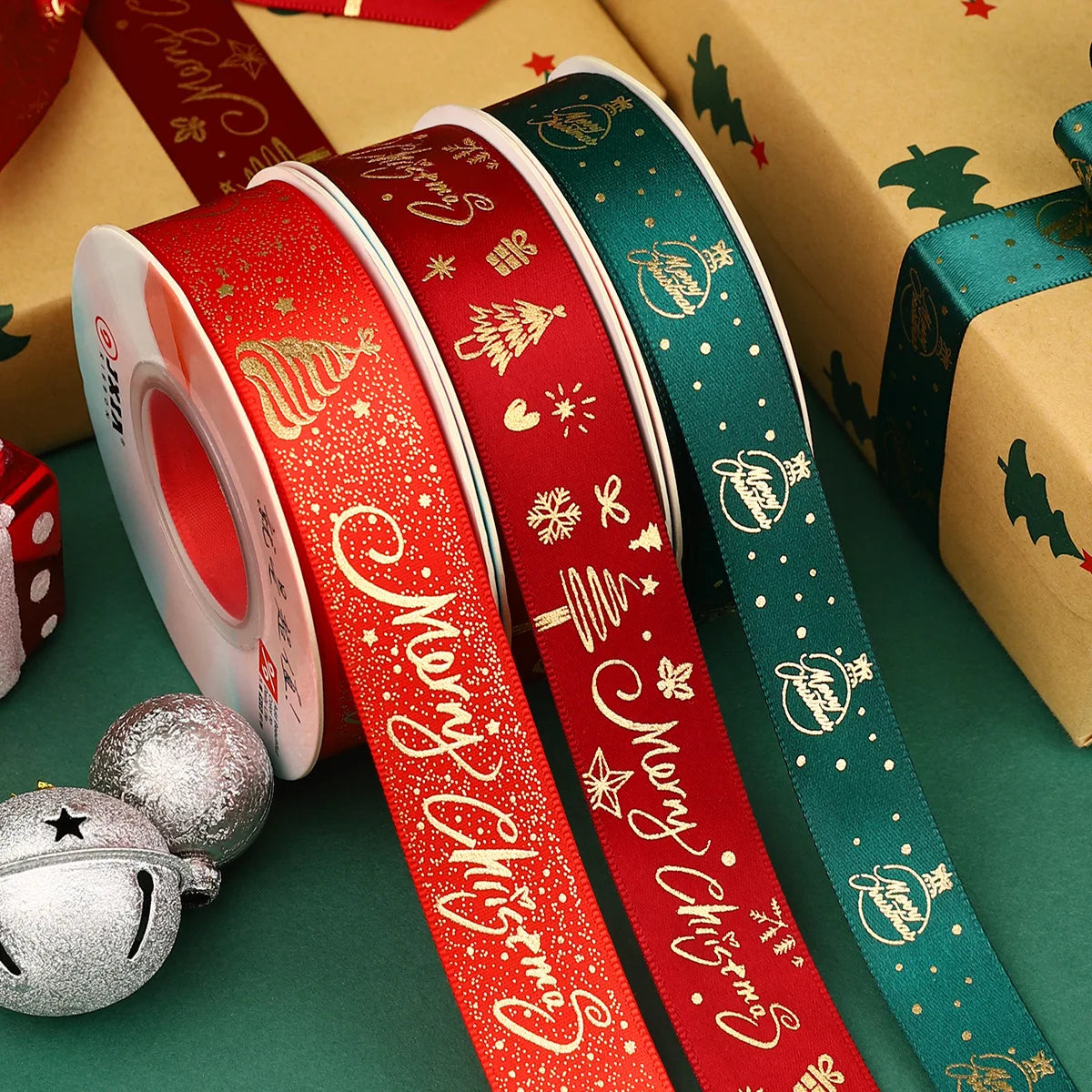 5yards Christmas Ribbon Printed Christmas Polyester Ribbon For Handmade Design Christma Decoration DIY Cake Bouquet Gift Packing