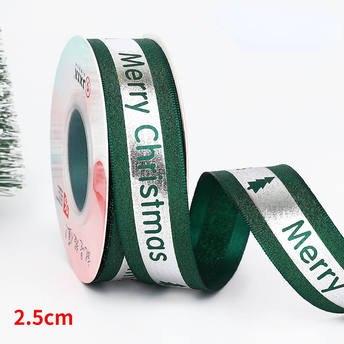 5yards Christmas Ribbon Printed Christmas Polyester Ribbon For Handmade Design Christma Decoration DIY Cake Bouquet Gift Packing