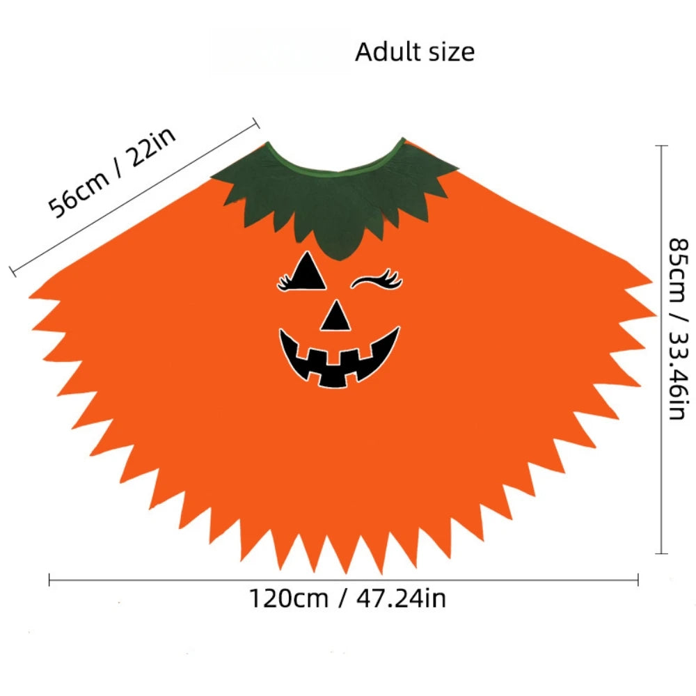 1 Pcs Halloween Party Adult Children Pumpkin Luminous Cloak for Halloween Day of The Dead Prank Horror Party Decoration Props