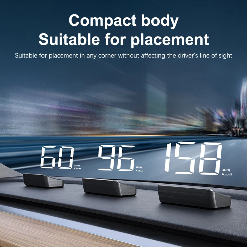 Car Speedometer KM/H HUD GPS Head Up Display Digital Speed Meter Windshield Projector For Vehicles Auto Electronics Accessories
