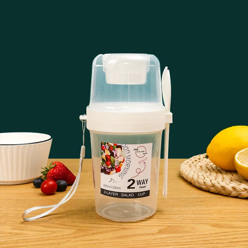 Carry Breakfast Cups, Salad Cups, Yogurt Cereal, Oatmeal Snacks, Parfait Containers and Salad Dressing Holders with Forks!