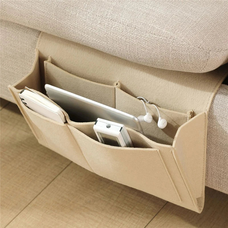 Bed Bag Felt Bedside Storage Organizer Sofa TV Remote Control Hanging Couch Storage Organizer Bed Holder Pockets