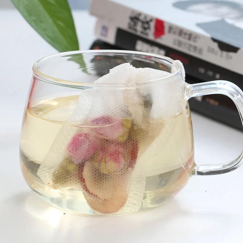 JJYY 100 Pcs Disposable Tea Bags Filter Bags for Tea Infuser with String Heal Seal, Food Grade Non-woven Fabric Spice Filters - Cozy Home