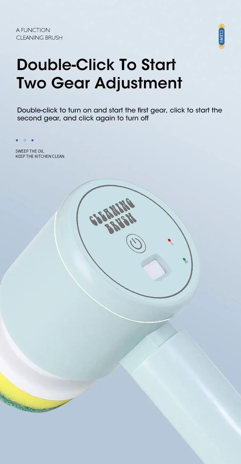 Electric Spin Scrubber, Bathroom Cordless Cleaning Brush Power Scrubber with 5 Replaceable Brush Heads, Electric Cleaning Brush