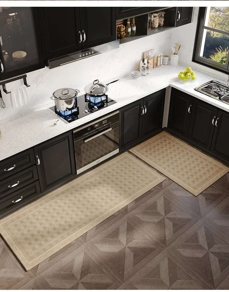 Japanese Kitchen Mat Long Rug Absorbs Water and Oil, Quick-drying, Non-slip Floor Mats, Anti-fall and Dirt-resistant Doormat
