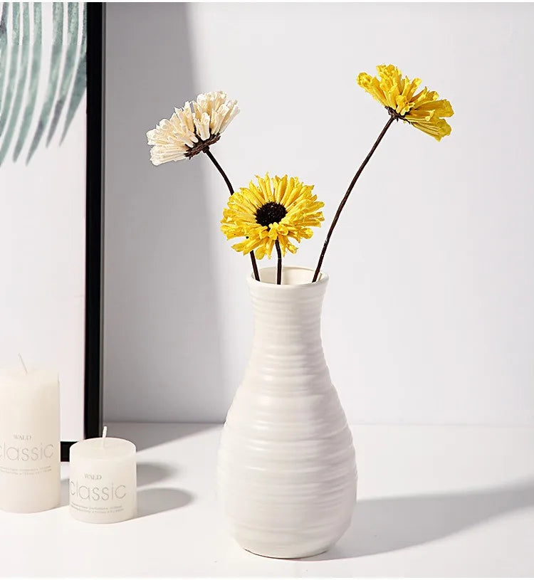 Nordic Plastic Vase Simple Small Fresh Flower Pot Storage Bottle For Flowers Living Room Modern Home Decorations Ornaments