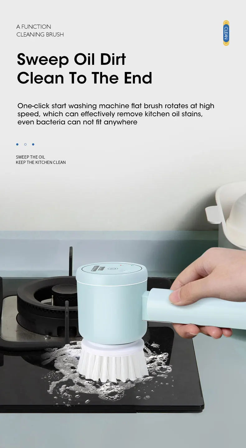 Electric Spin Scrubber, Bathroom Cordless Cleaning Brush Power Scrubber with 5 Replaceable Brush Heads, Electric Cleaning Brush