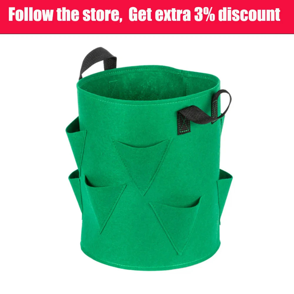 Spring Strawberry Growing Bag Vegetable Planting Bag Grow Pot Plant 5/7/10Gal Grow Bag Garden Terrace Multi-mouth Container Bags