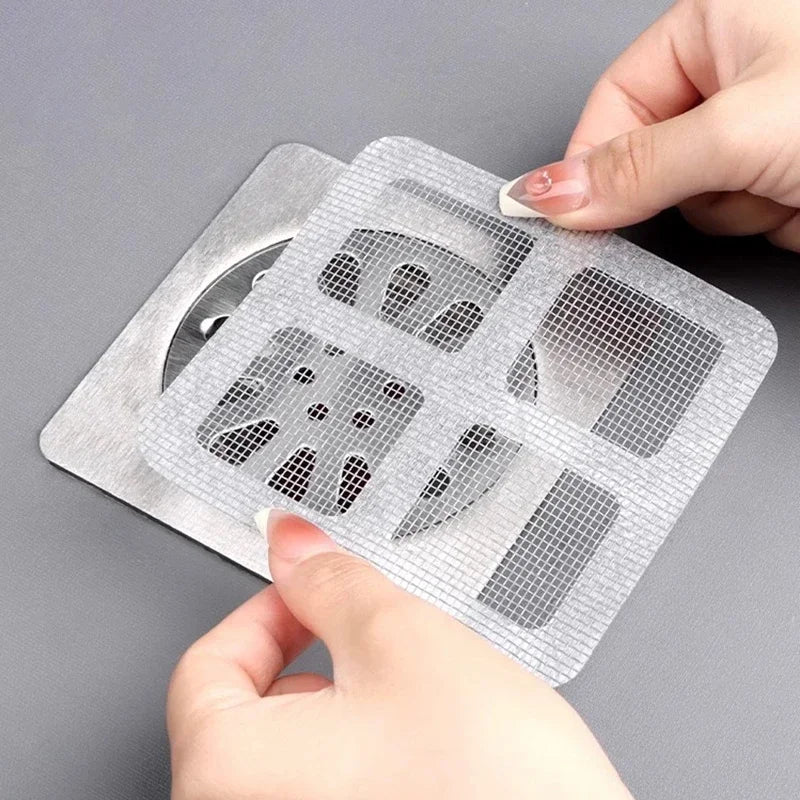Disposable Shower Drain Hair Catcher Mesh Shower Drain Covers Floor Sink Strainer Filter Hair Stopper For Bathroom Kitchen