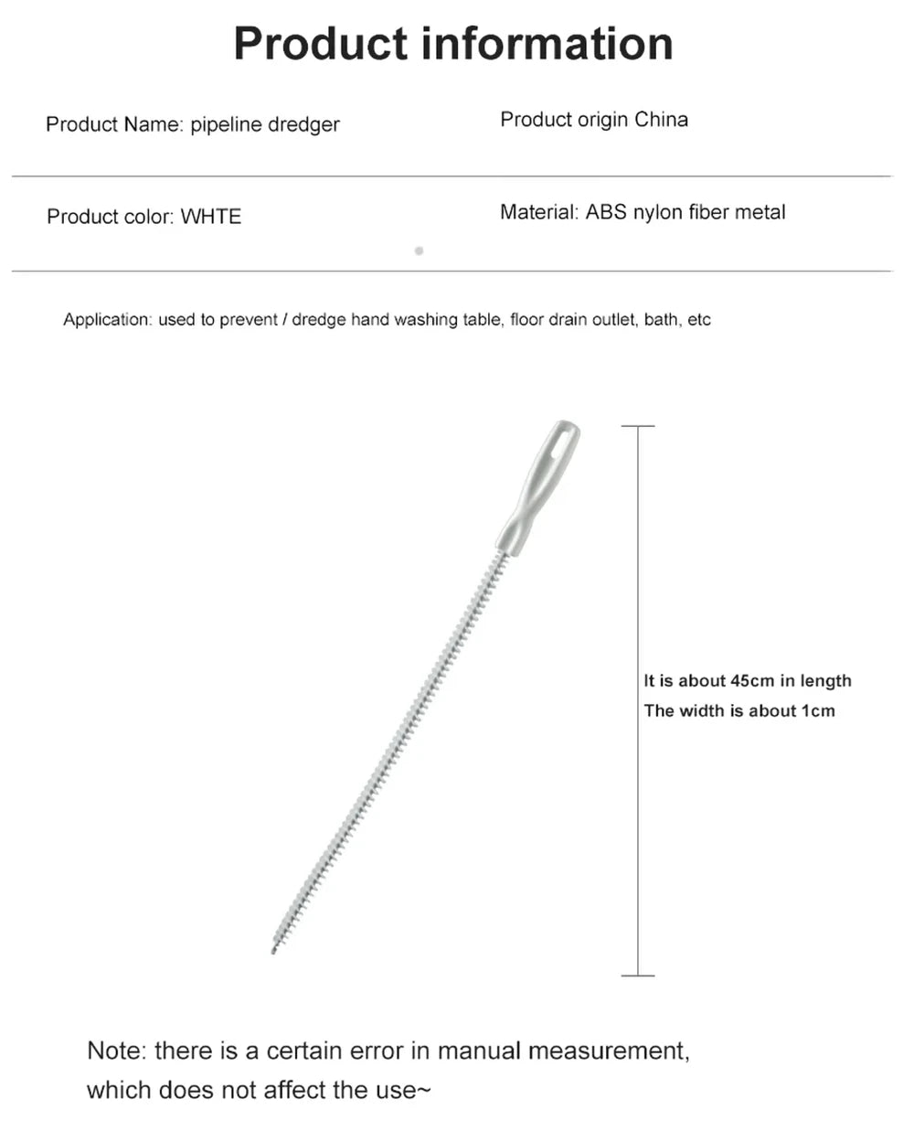 Pipe Dredging Brush Bathroom Hair Sewer Sink Cleaning Brush Drain Cleaner Flexible Cleaner Clog Plug Hole Remover Tool