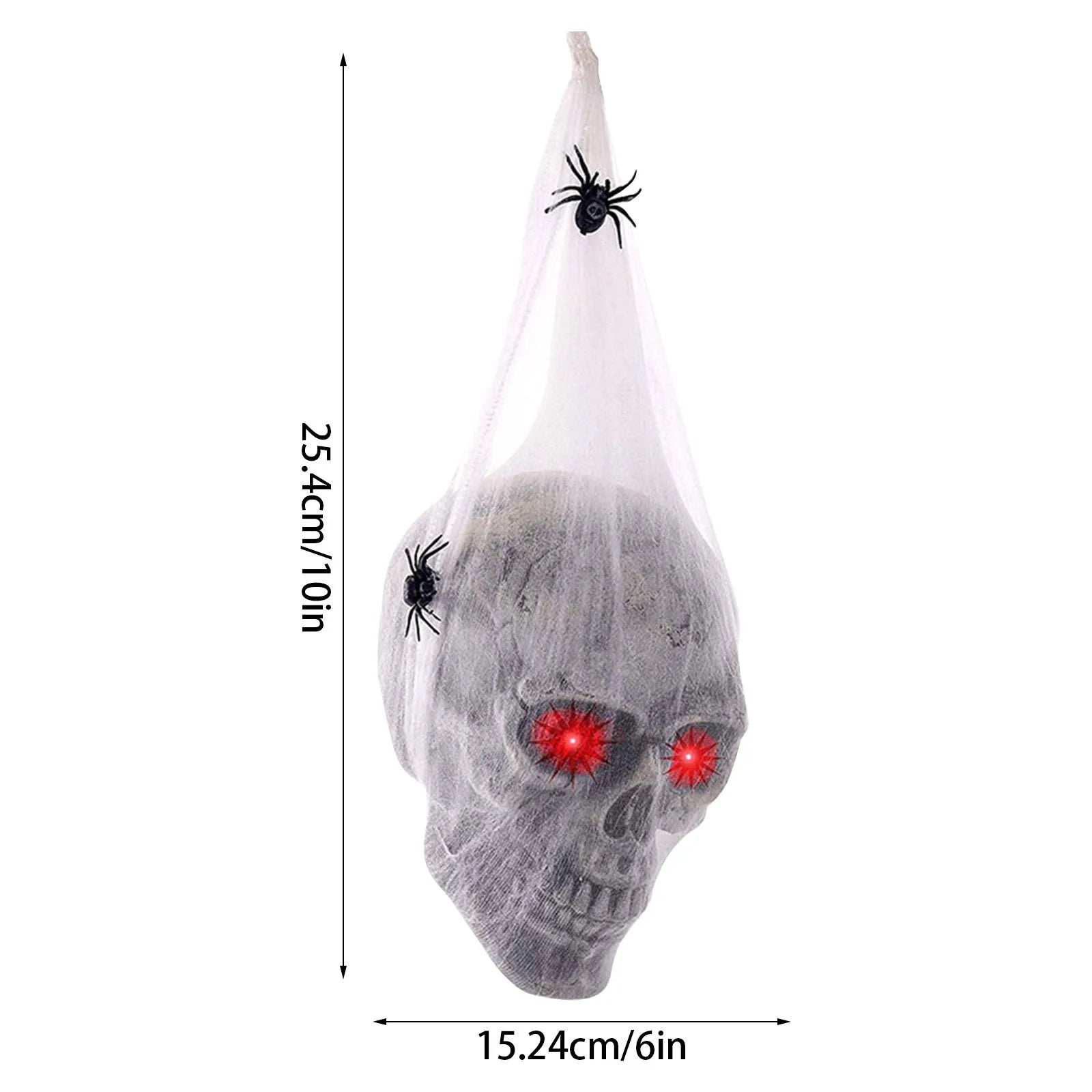 Simulated Spooky Yard Decoration Horror Glowing Sound-Controlled Skull Prop Halloween Terrifying Atmosphere Decoration Supplies