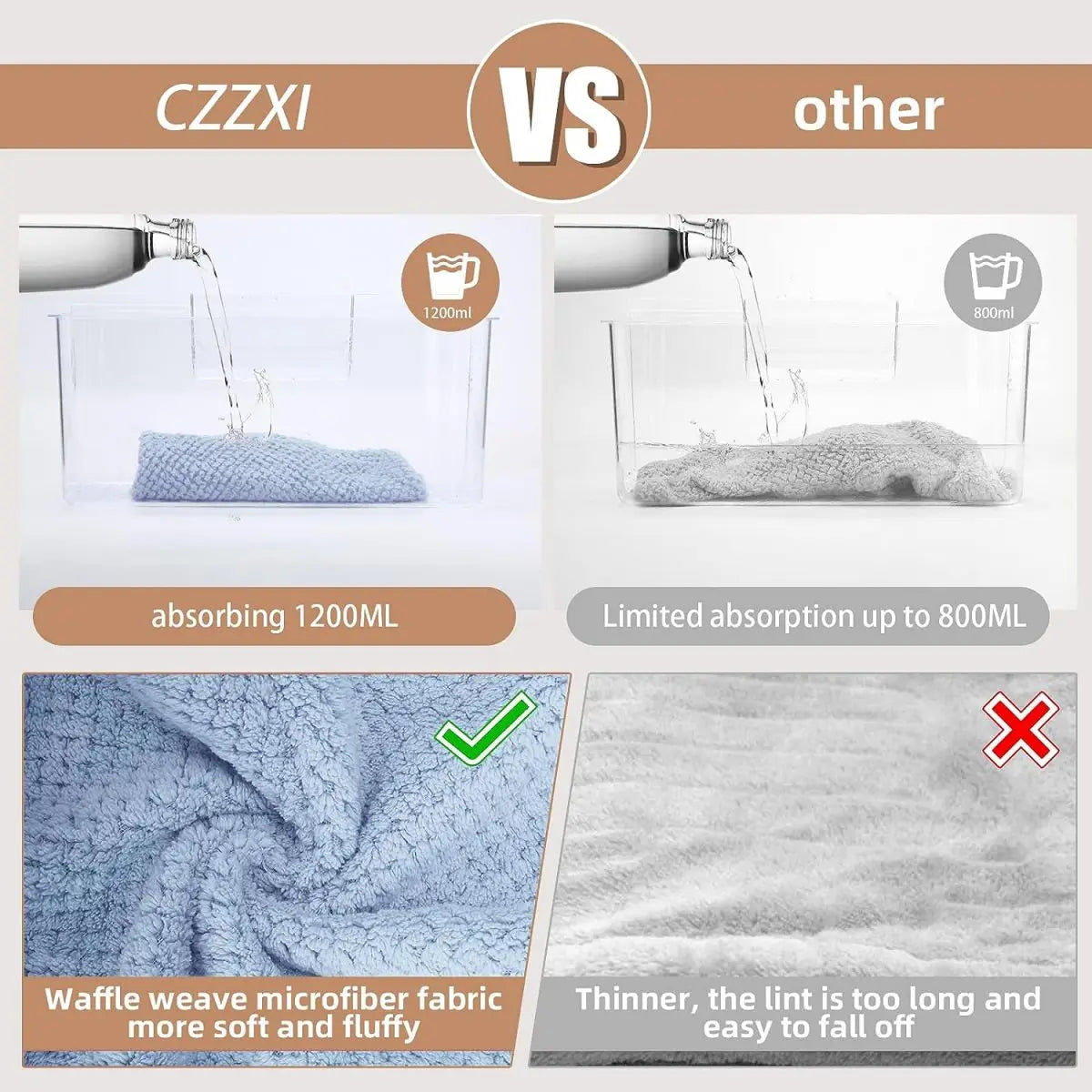 Solid color hair towel Textured dry hair cap 9.8 