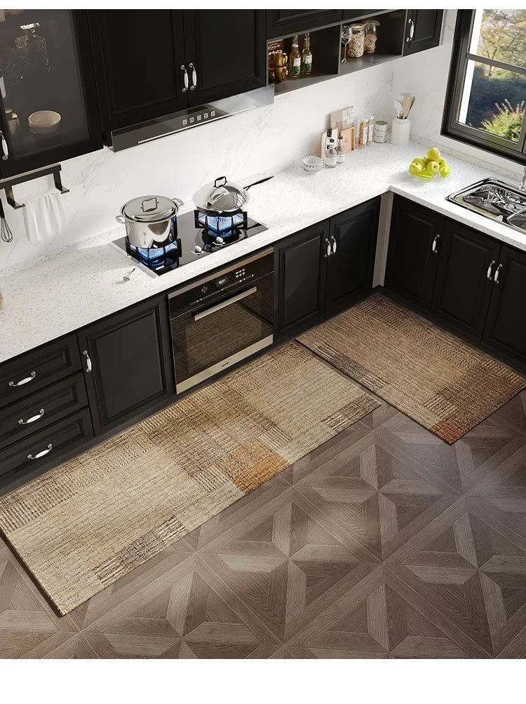 Japanese Kitchen Mat Long Rug Absorbs Water and Oil, Quick-drying, Non-slip Floor Mats, Anti-fall and Dirt-resistant Doormat